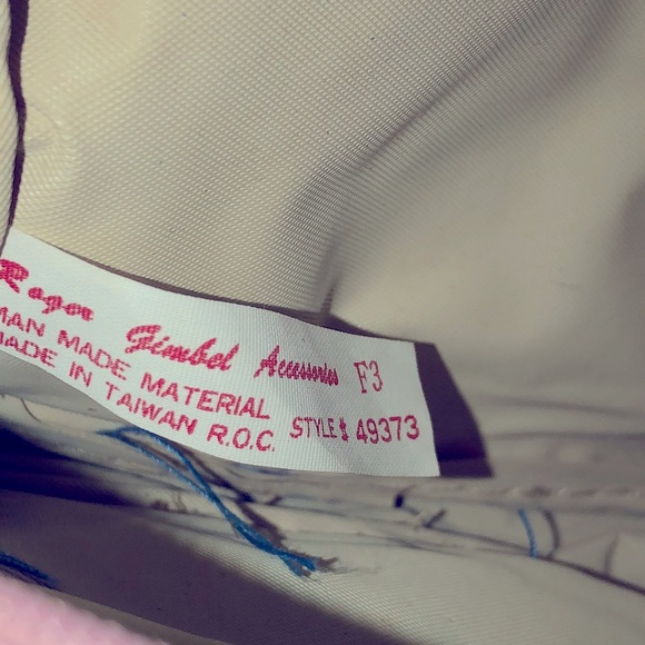 Vintage Mini Sac by Roger Gimbel Accessories in Mauve Pink & Light Blue Gray - Picture 2 of 5